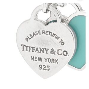 Tiffany & Co. Sterling Silver return to Tiffany double mini hear tag.